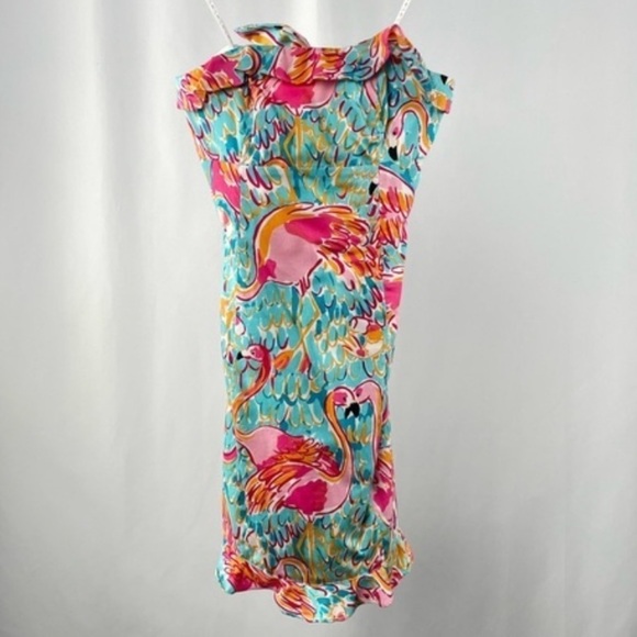 Lilly‎ Pulitzer Wyatt Strapless Mini Dress in Flamingo Print Size 0 - Picture 2 of 6
